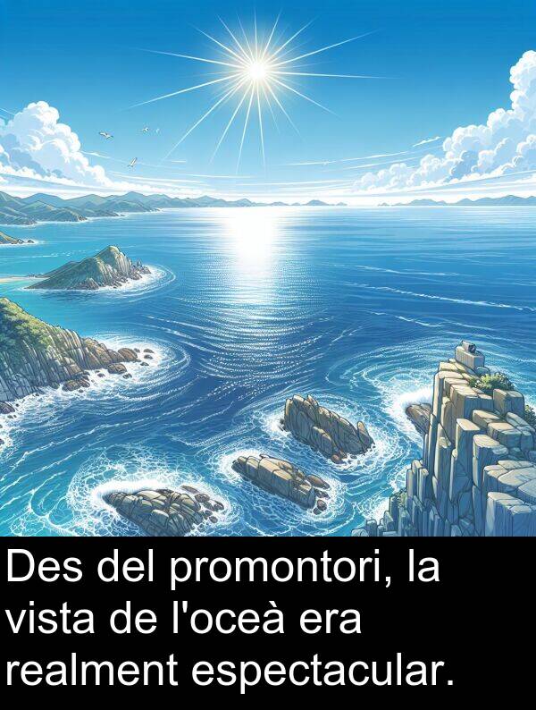 realment: Des del promontori, la vista de l'oceà era realment espectacular.