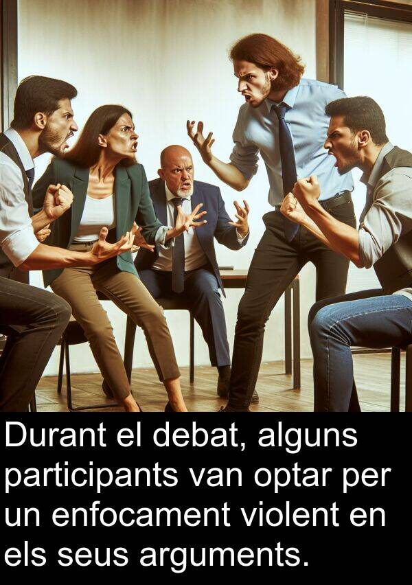 violent: Durant el debat, alguns participants van optar per un enfocament violent en els seus arguments.