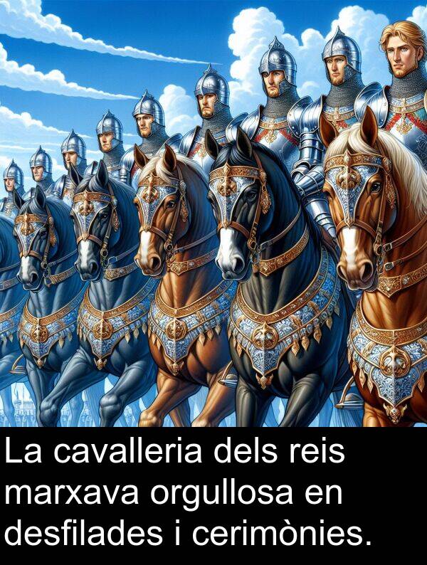 cavalleria: La cavalleria dels reis marxava orgullosa en desfilades i cerimònies.