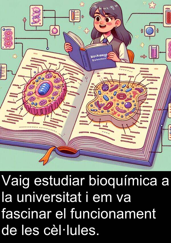 cèl·lules: Vaig estudiar bioquímica a la universitat i em va fascinar el funcionament de les cèl·lules.