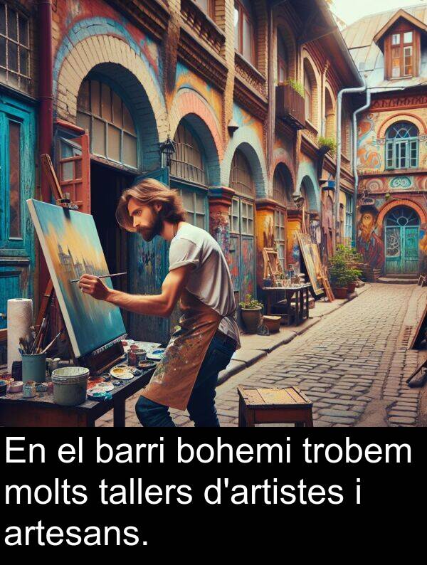 tallers: En el barri bohemi trobem molts tallers d'artistes i artesans.