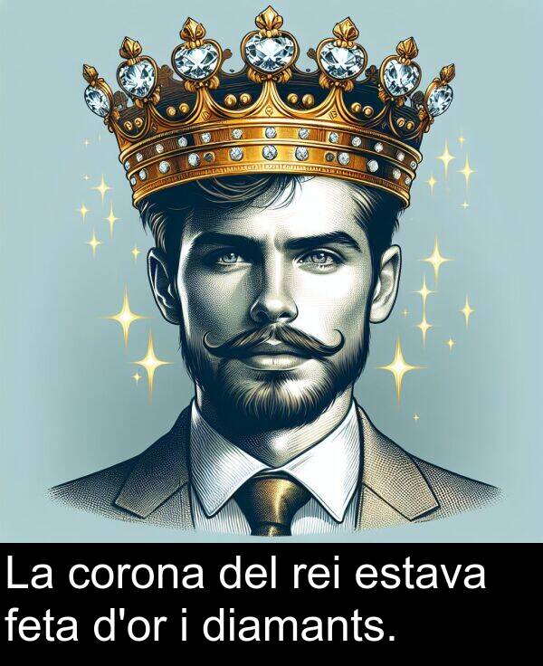 diamants: La corona del rei estava feta d'or i diamants.