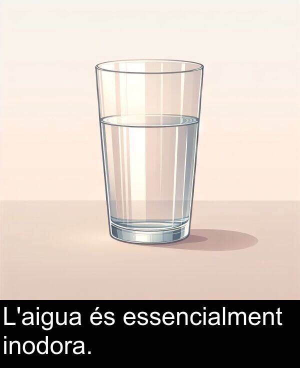 essencialment: L'aigua és essencialment inodora.