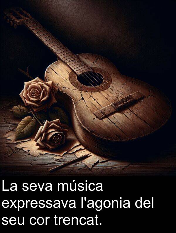 trencat: La seva música expressava l'agonia del seu cor trencat.