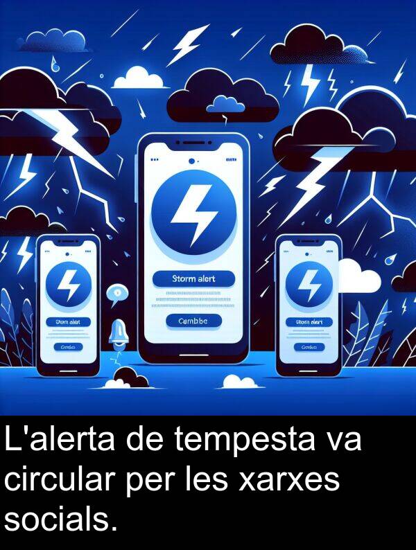 circular: L'alerta de tempesta va circular per les xarxes socials.
