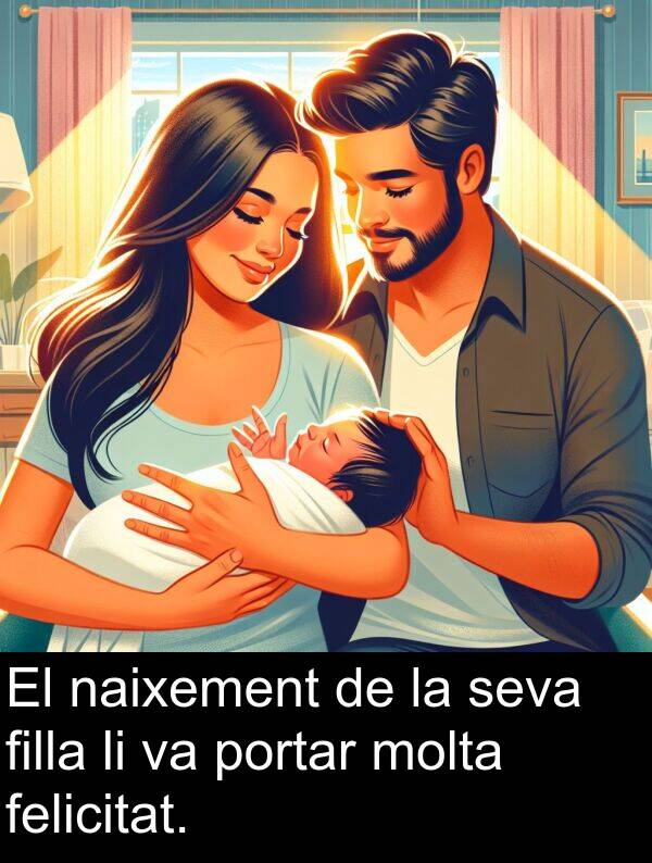 filla: El naixement de la seva filla li va portar molta felicitat.