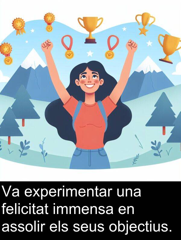 immensa: Va experimentar una felicitat immensa en assolir els seus objectius.