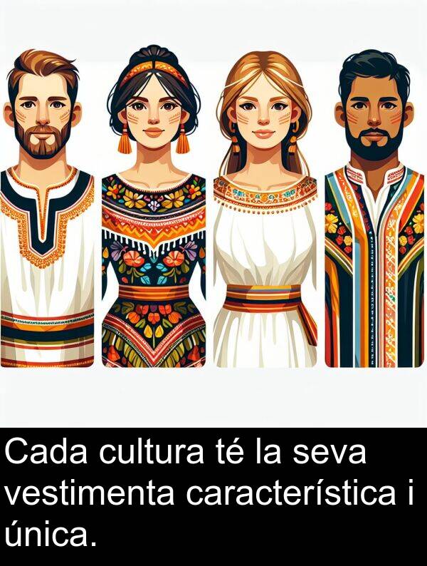 vestimenta: Cada cultura té la seva vestimenta característica i única.