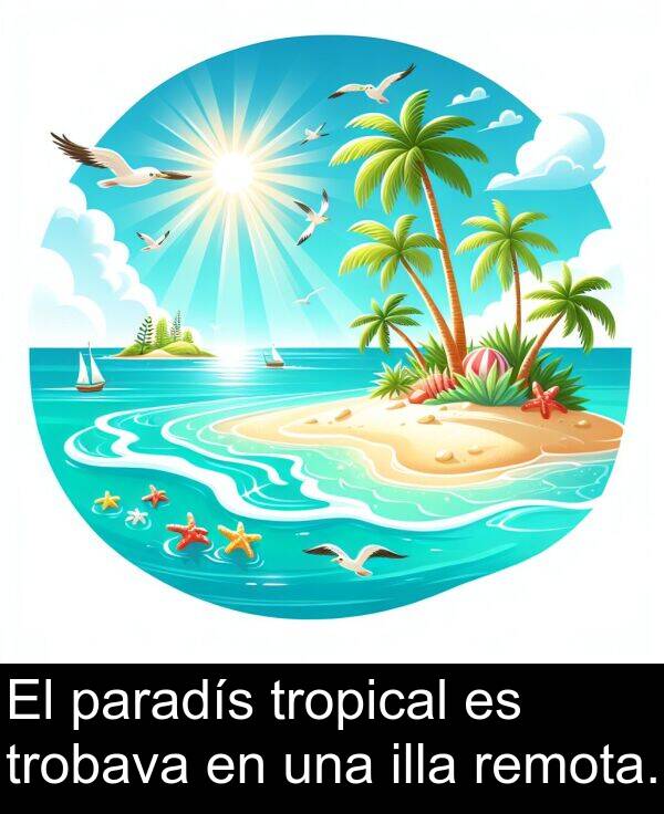 tropical: El paradís tropical es trobava en una illa remota.