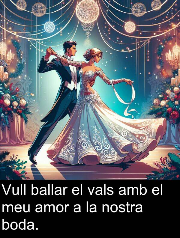 amor: Vull ballar el vals amb el meu amor a la nostra boda.
