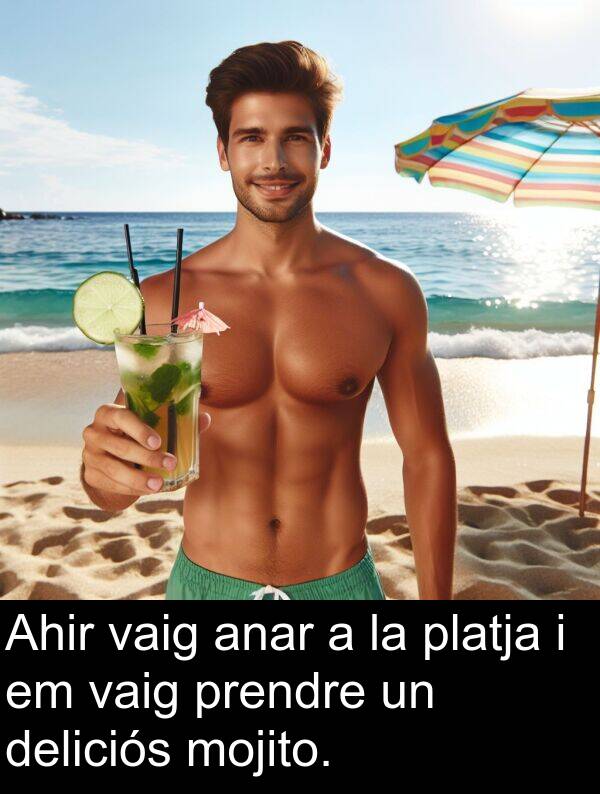 anar: Ahir vaig anar a la platja i em vaig prendre un deliciós mojito.