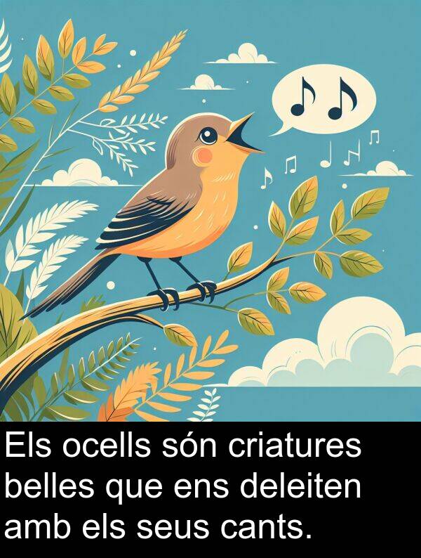cants: Els ocells són criatures belles que ens deleiten amb els seus cants.