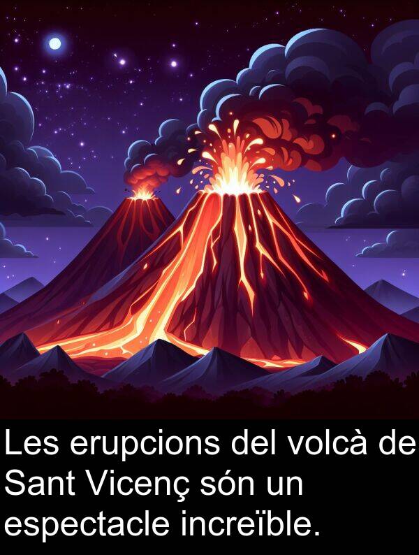 volcà: Les erupcions del volcà de Sant Vicenç són un espectacle increïble.