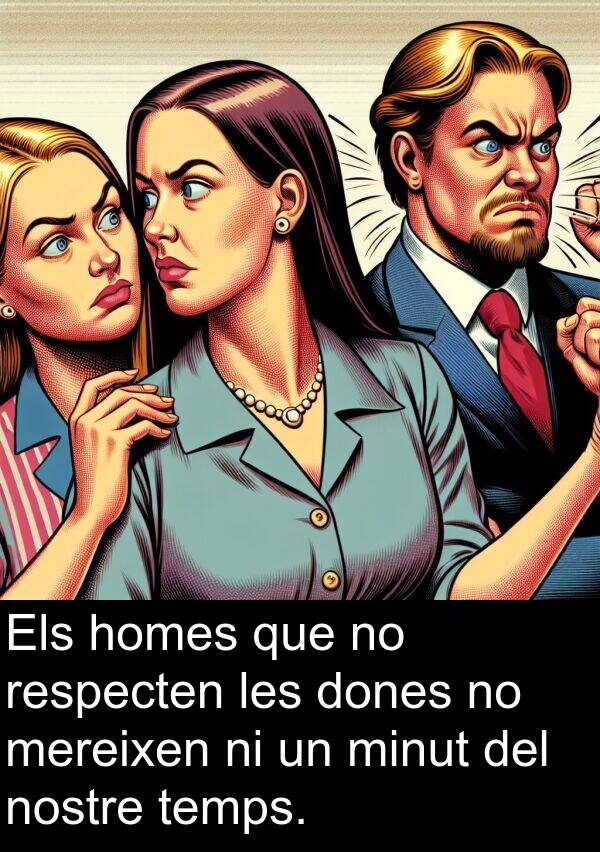 nostre: Els homes que no respecten les dones no mereixen ni un minut del nostre temps.