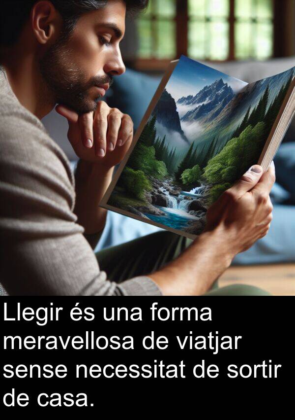 forma: Llegir és una forma meravellosa de viatjar sense necessitat de sortir de casa.
