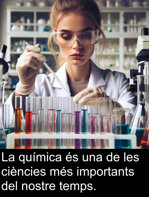 nostre: La química és una de les ciències més importants del nostre temps.