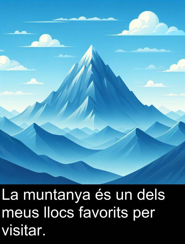 muntanya: La muntanya és un dels meus llocs favorits per visitar.