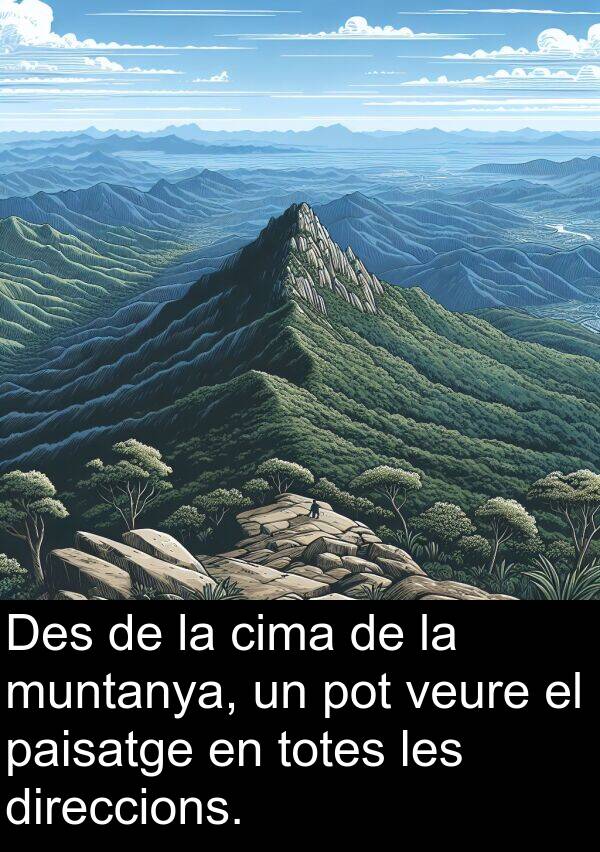 muntanya: Des de la cima de la muntanya, un pot veure el paisatge en totes les direccions.