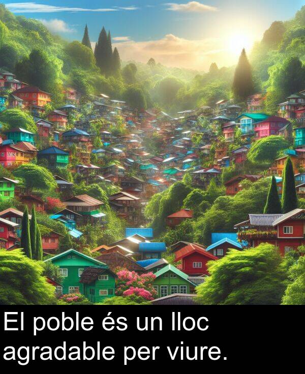 lloc: El poble és un lloc agradable per viure.