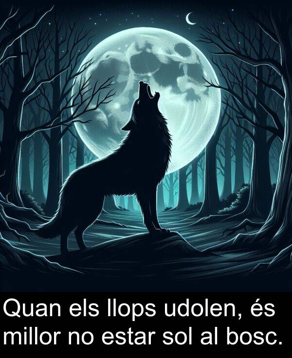 sol: Quan els llops udolen, és millor no estar sol al bosc.