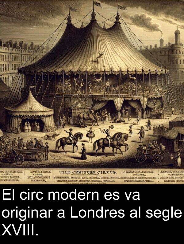 segle: El circ modern es va originar a Londres al segle XVIII.