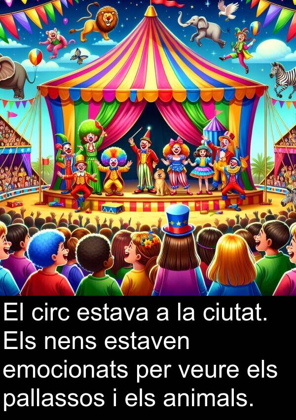 estaven: El circ estava a la ciutat. Els nens estaven emocionats per veure els pallassos i els animals.