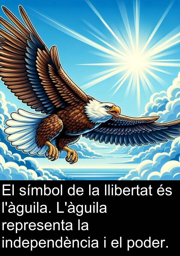 llibertat: El símbol de la llibertat és l'àguila. L'àguila representa la independència i el poder.