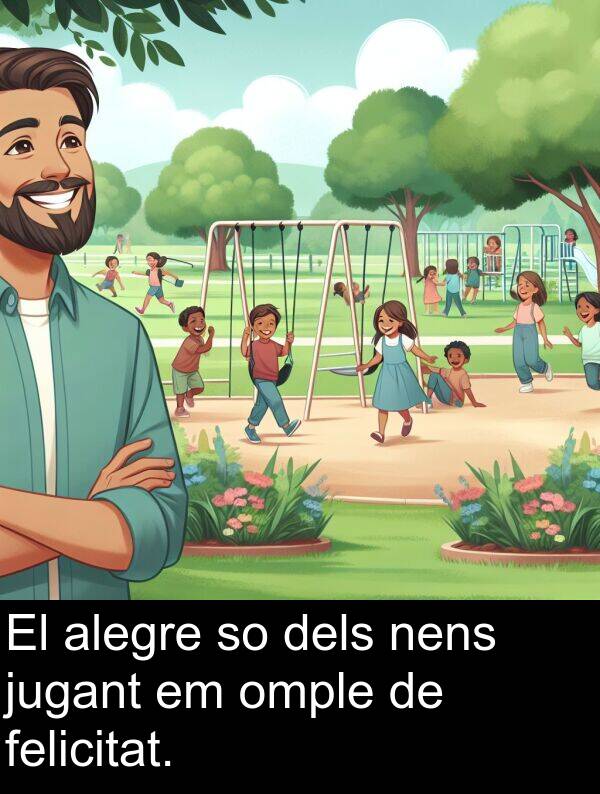 jugant: El alegre so dels nens jugant em omple de felicitat.