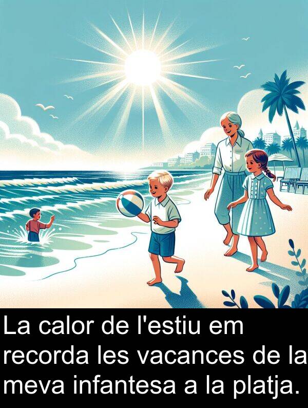 vacances: La calor de l'estiu em recorda les vacances de la meva infantesa a la platja.
