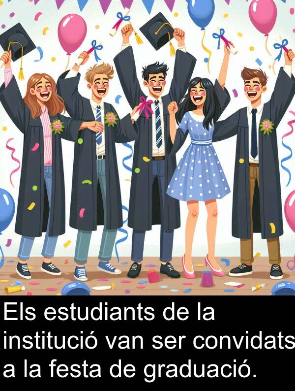 festa: Els estudiants de la institució van ser convidats a la festa de graduació.