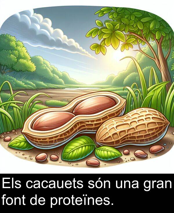 cacauets: Els cacauets són una gran font de proteïnes.