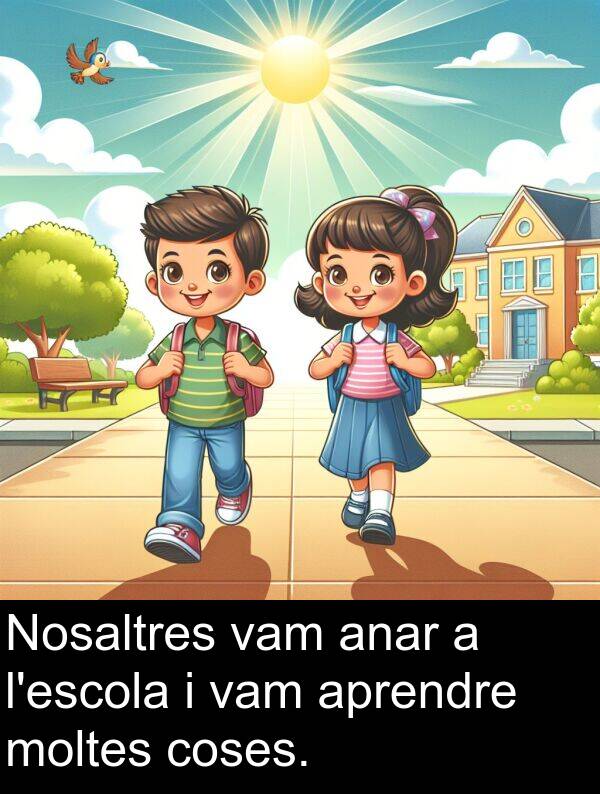 anar: Nosaltres vam anar a l'escola i vam aprendre moltes coses.
