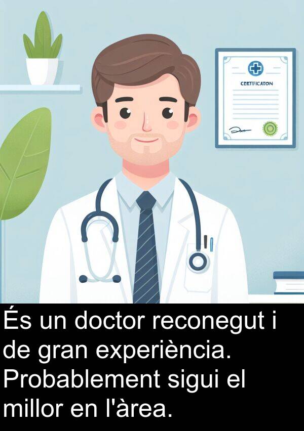 experiència: És un doctor reconegut i de gran experiència. Probablement sigui el millor en l'àrea.