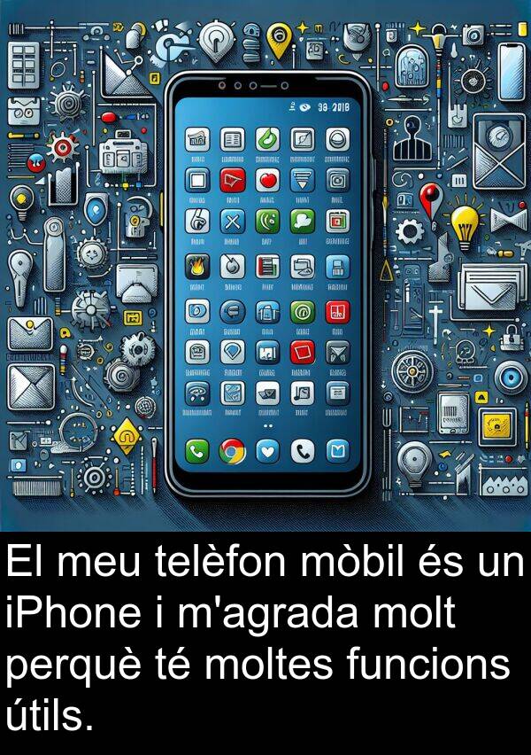 telèfon: El meu telèfon mòbil és un iPhone i m'agrada molt perquè té moltes funcions útils.