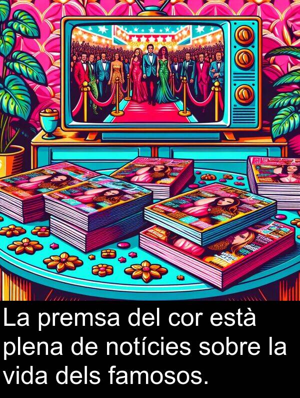 notícies: La premsa del cor està plena de notícies sobre la vida dels famosos.