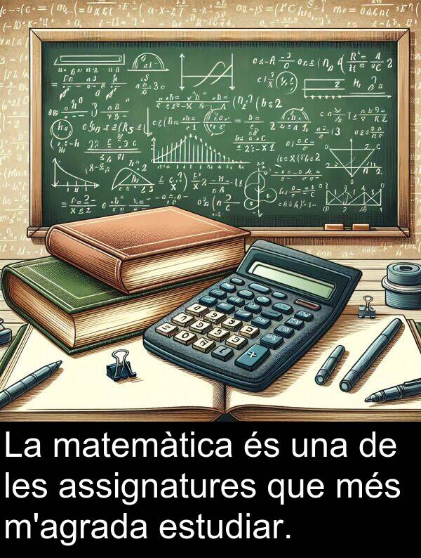 matemàtica: La matemàtica és una de les assignatures que més m'agrada estudiar.