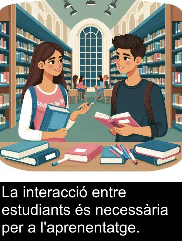 necessària: La interacció entre estudiants és necessària per a l'aprenentatge.