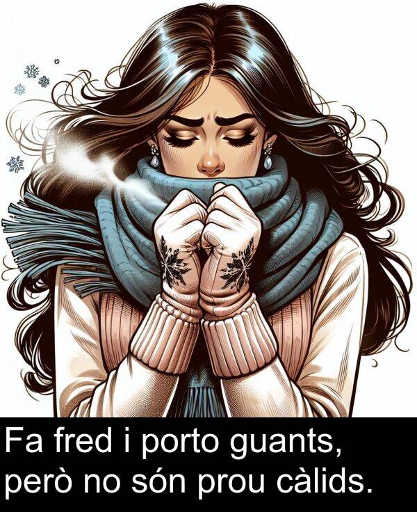 fred: Fa fred i porto guants, però no són prou càlids.