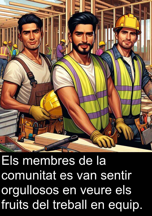 equip: Els membres de la comunitat es van sentir orgullosos en veure els fruits del treball en equip.