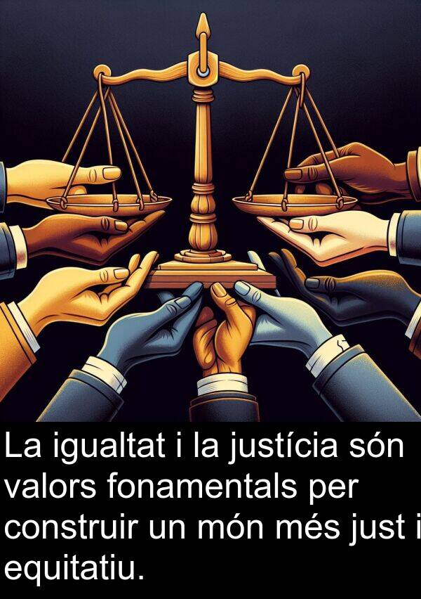 igualtat: La igualtat i la justícia són valors fonamentals per construir un món més just i equitatiu.