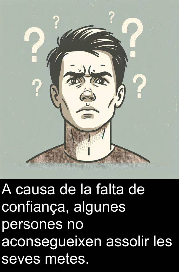 causa: A causa de la falta de confiança, algunes persones no aconsegueixen assolir les seves metes.