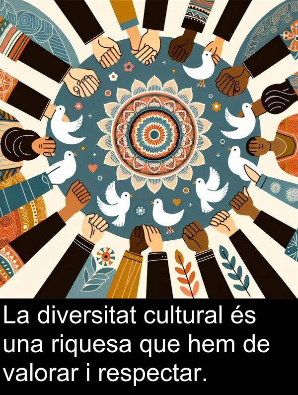 cultural: La diversitat cultural és una riquesa que hem de valorar i respectar.
