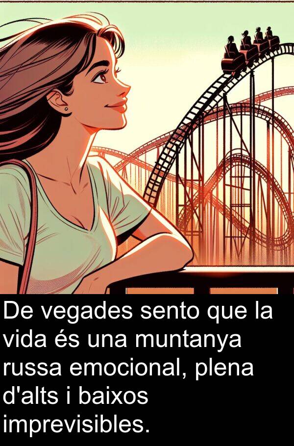 muntanya: De vegades sento que la vida és una muntanya russa emocional, plena d'alts i baixos imprevisibles.