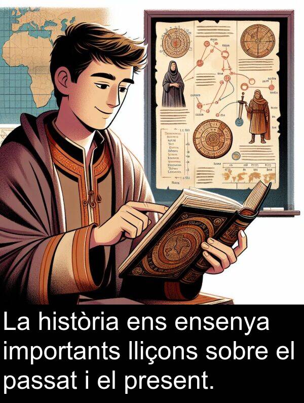 ensenya: La història ens ensenya importants lliçons sobre el passat i el present.