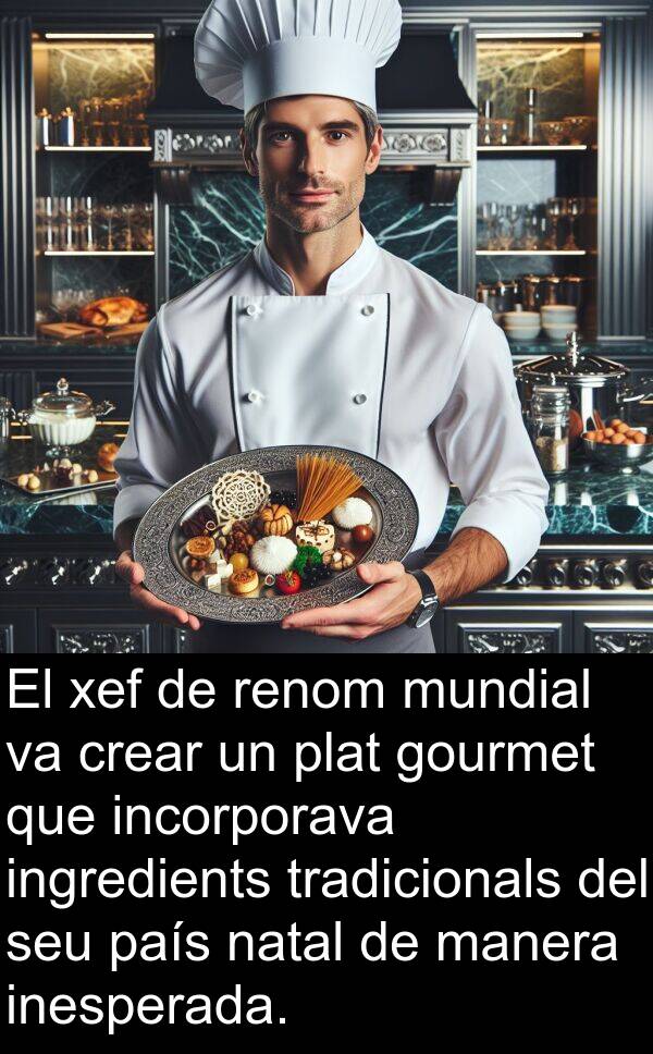 tradicionals: El xef de renom mundial va crear un plat gourmet que incorporava ingredients tradicionals del seu país natal de manera inesperada.