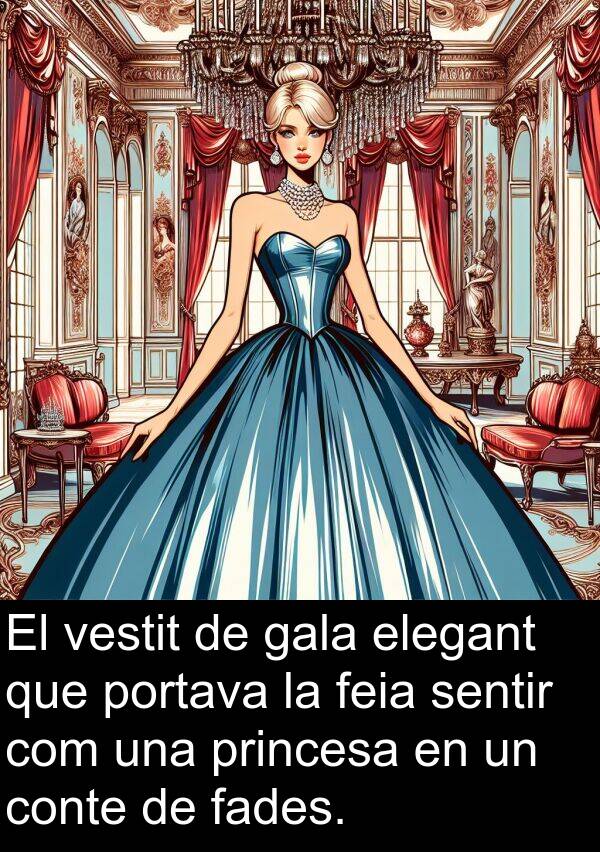 elegant: El vestit de gala elegant que portava la feia sentir com una princesa en un conte de fades.