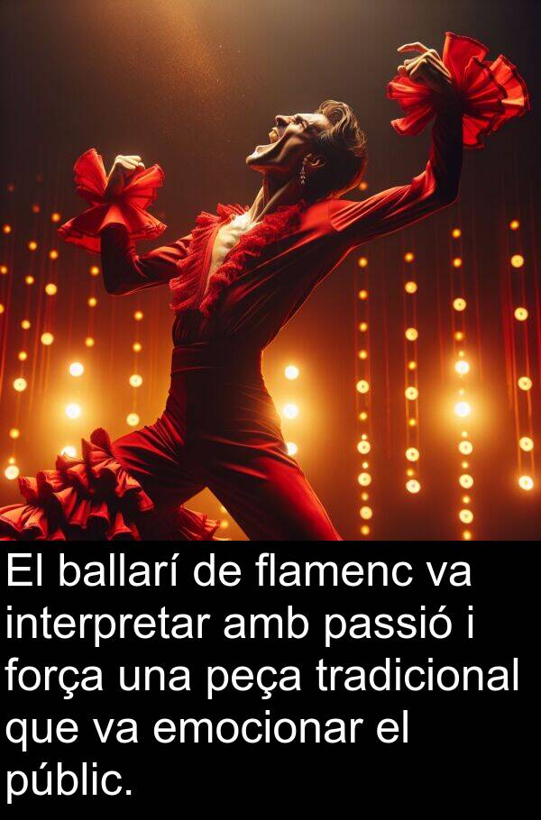 tradicional: El ballarí de flamenc va interpretar amb passió i força una peça tradicional que va emocionar el públic.