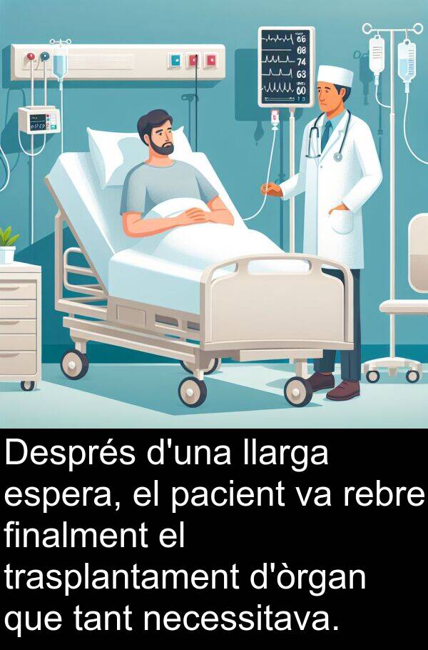 tant: Després d'una llarga espera, el pacient va rebre finalment el trasplantament d'òrgan que tant necessitava.