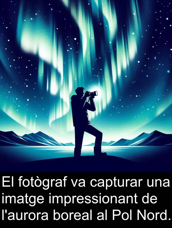 impressionant: El fotògraf va capturar una imatge impressionant de l'aurora boreal al Pol Nord.