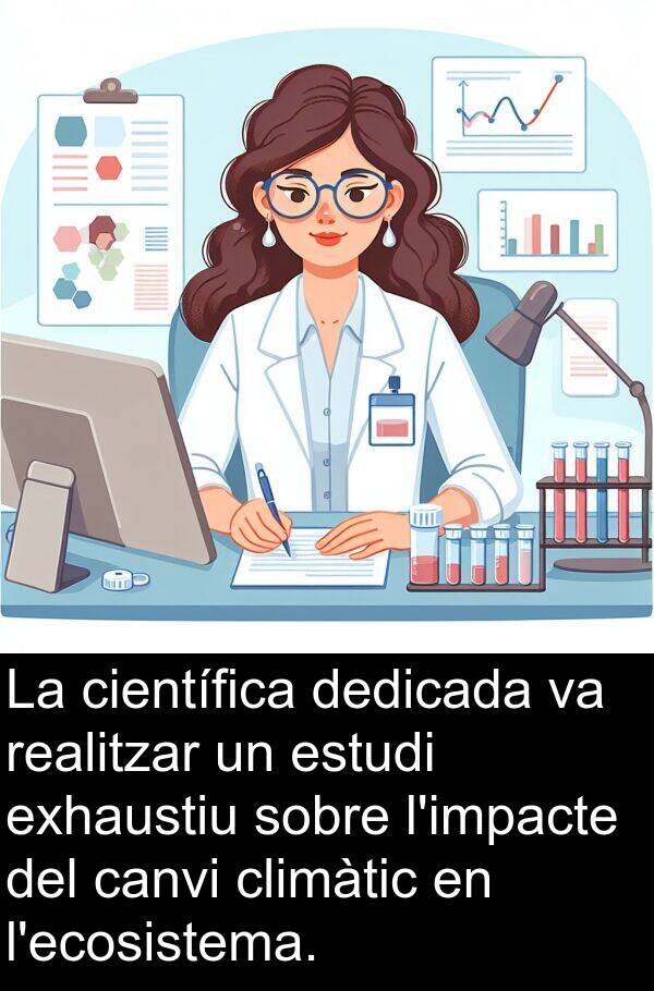 canvi: La científica dedicada va realitzar un estudi exhaustiu sobre l'impacte del canvi climàtic en l'ecosistema.